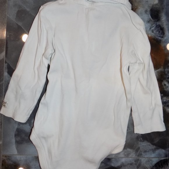 Janie And Jack Off White Little Pilot Snap Tee Bodysuit Size 6/12 Months - Picture 3 of 3